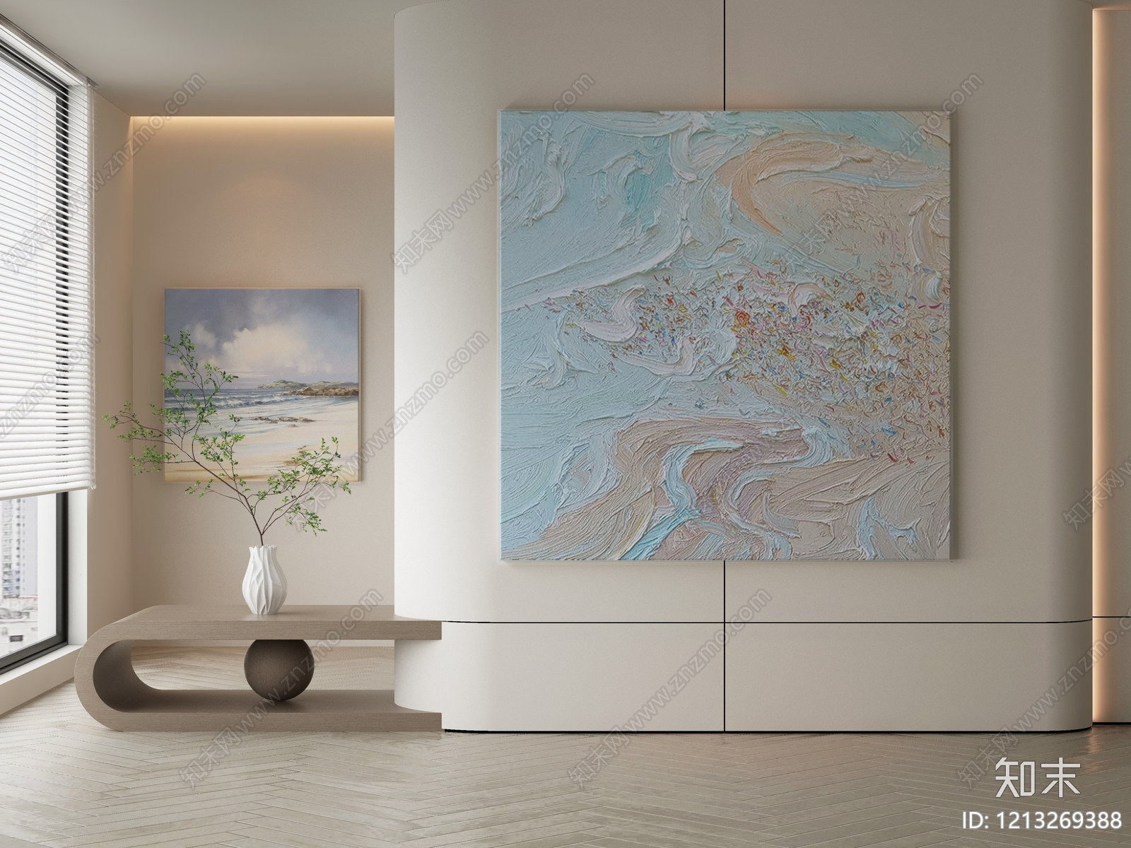 奶油风玄关3D模型下载【ID:1213269388】