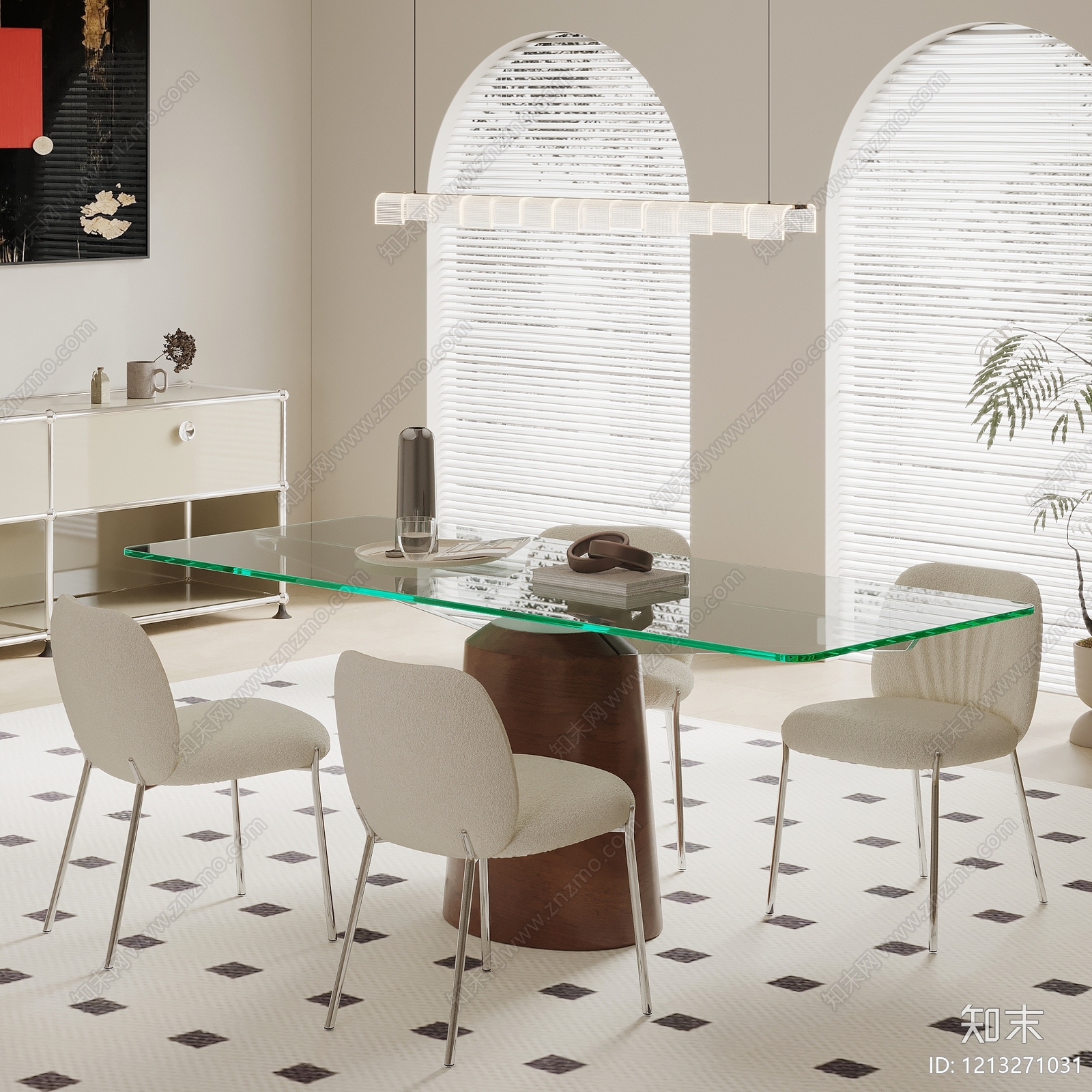 现代简约休闲桌椅3D模型下载【ID:1213271031】