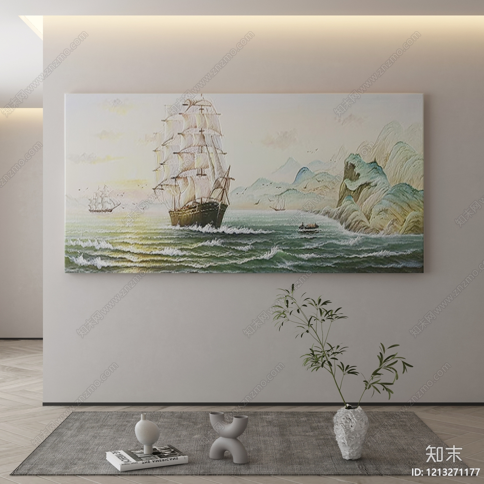 现代简约挂画3D模型下载【ID:1213271177】