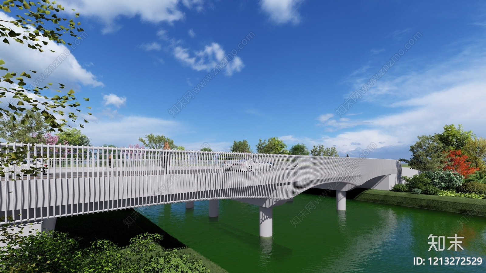 现代简约大桥SU模型下载【ID:1213272529】