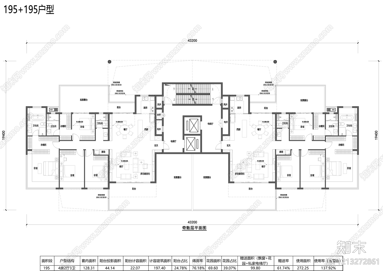 住宅楼建筑cad施工图下载【ID:1213272861】