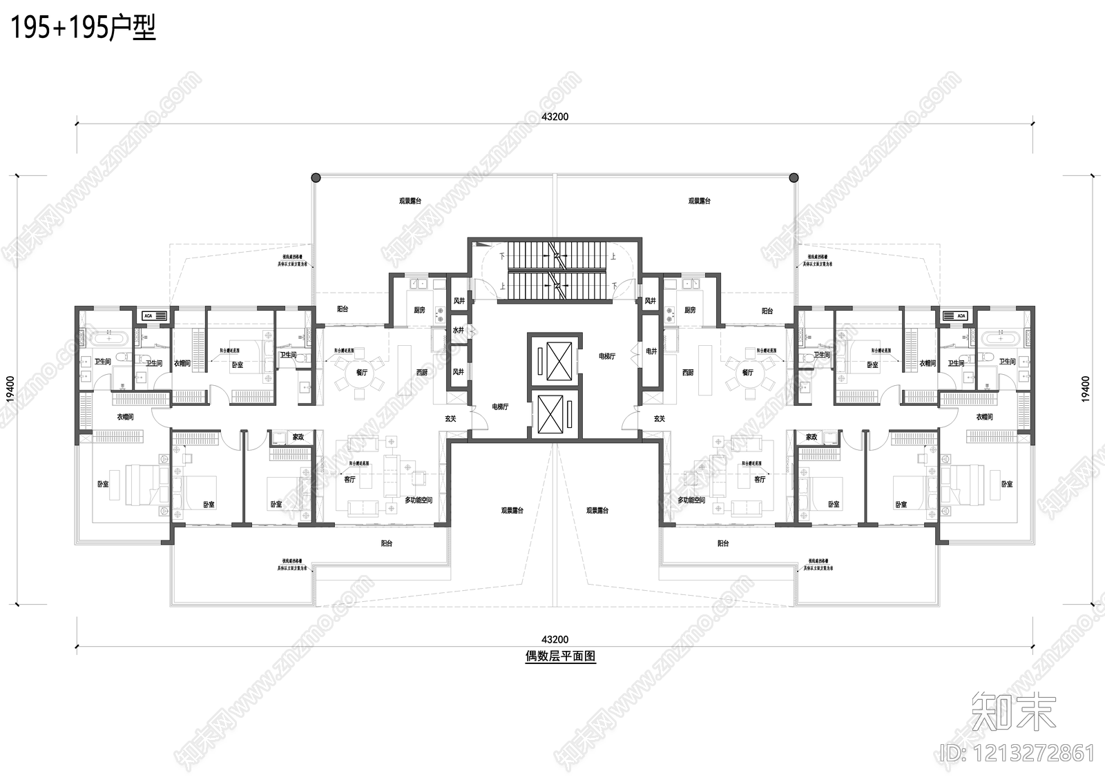 住宅楼建筑cad施工图下载【ID:1213272861】
