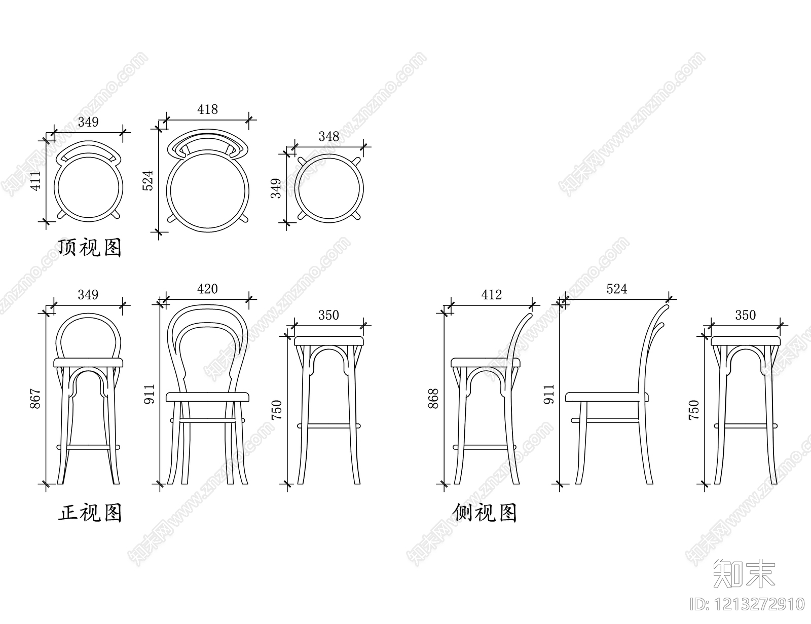 现代椅子施工图下载【ID:1213272910】