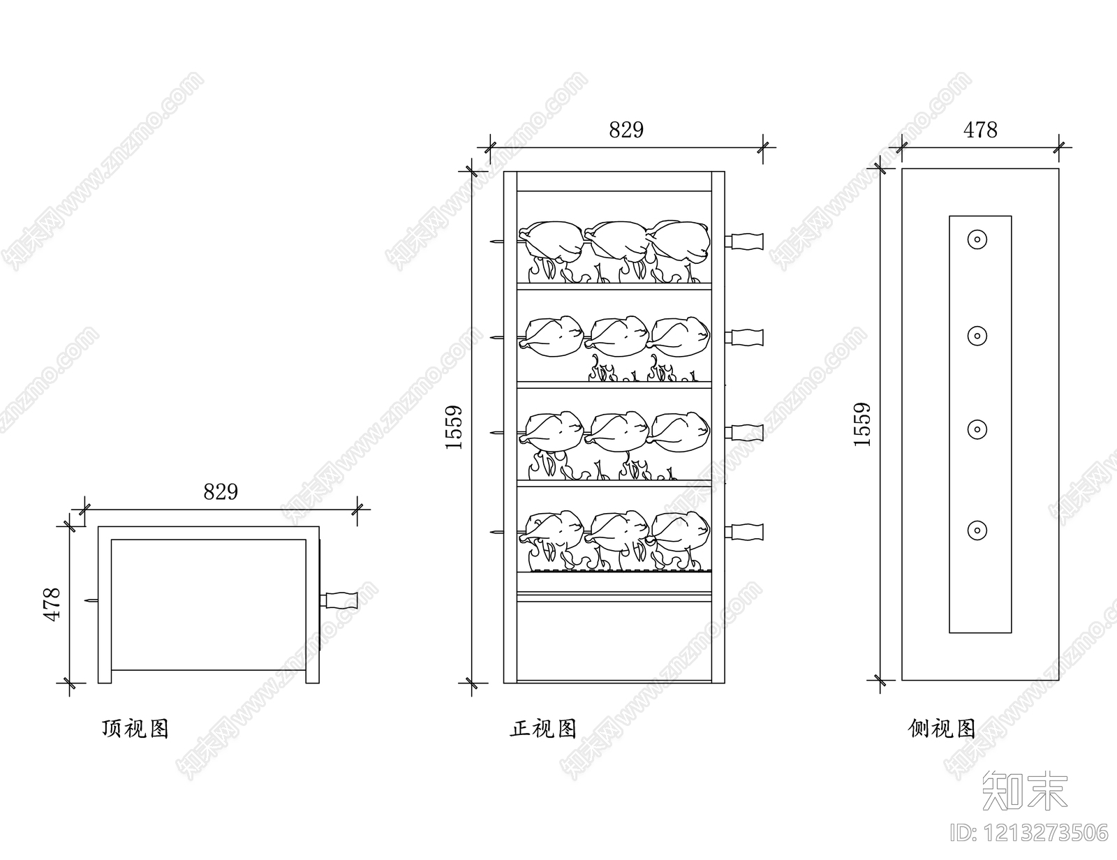 现代厨房设施cad施工图下载【ID:1213273506】