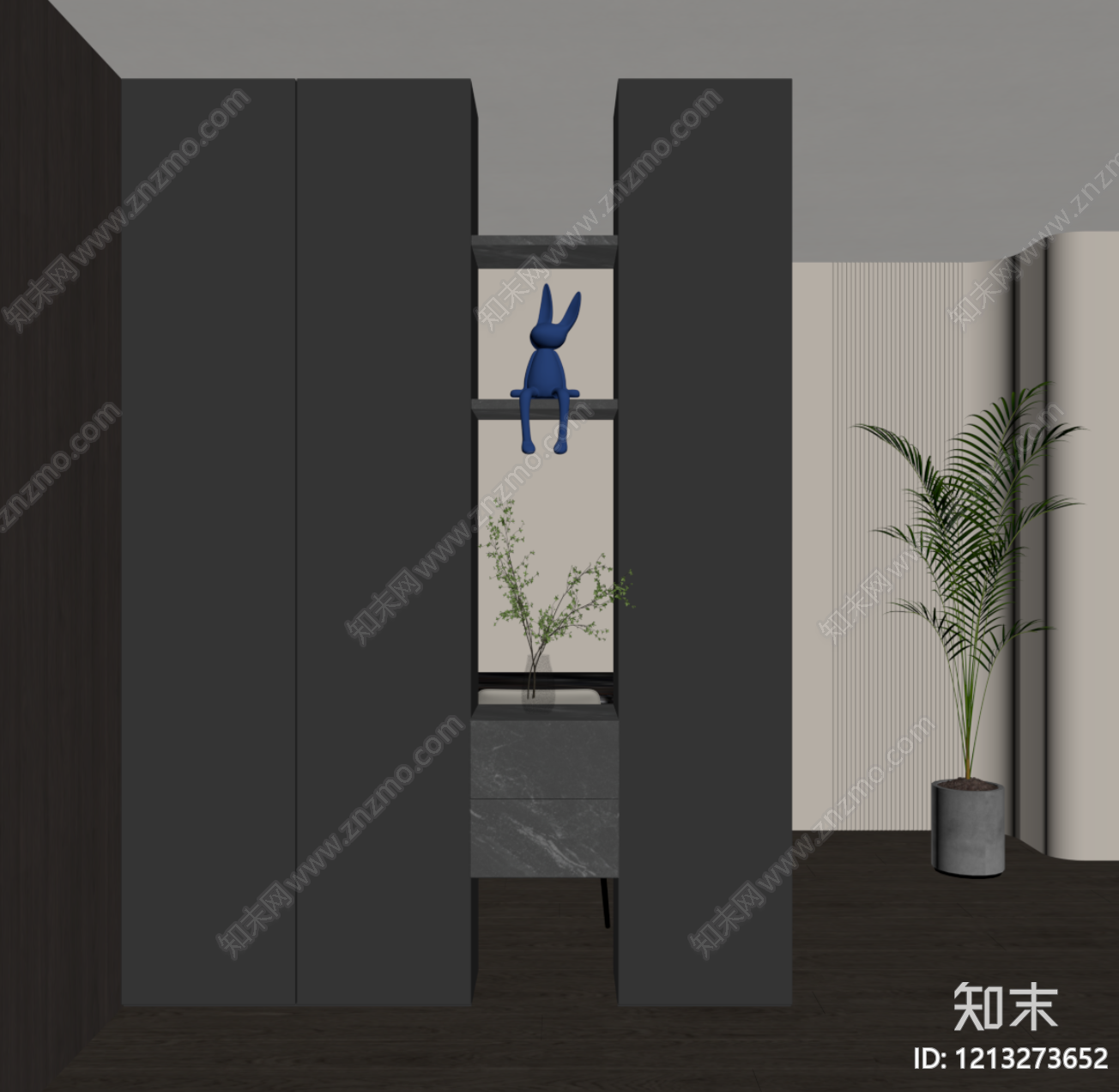 现代简约玄关柜SU模型下载【ID:1213273652】
