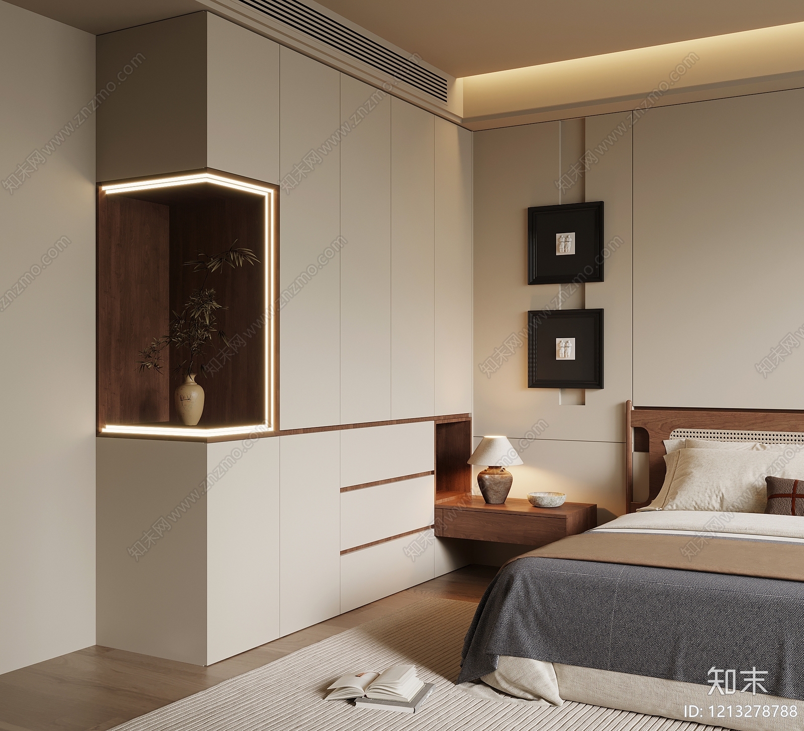现代衣柜SU模型下载【ID:1213278788】
