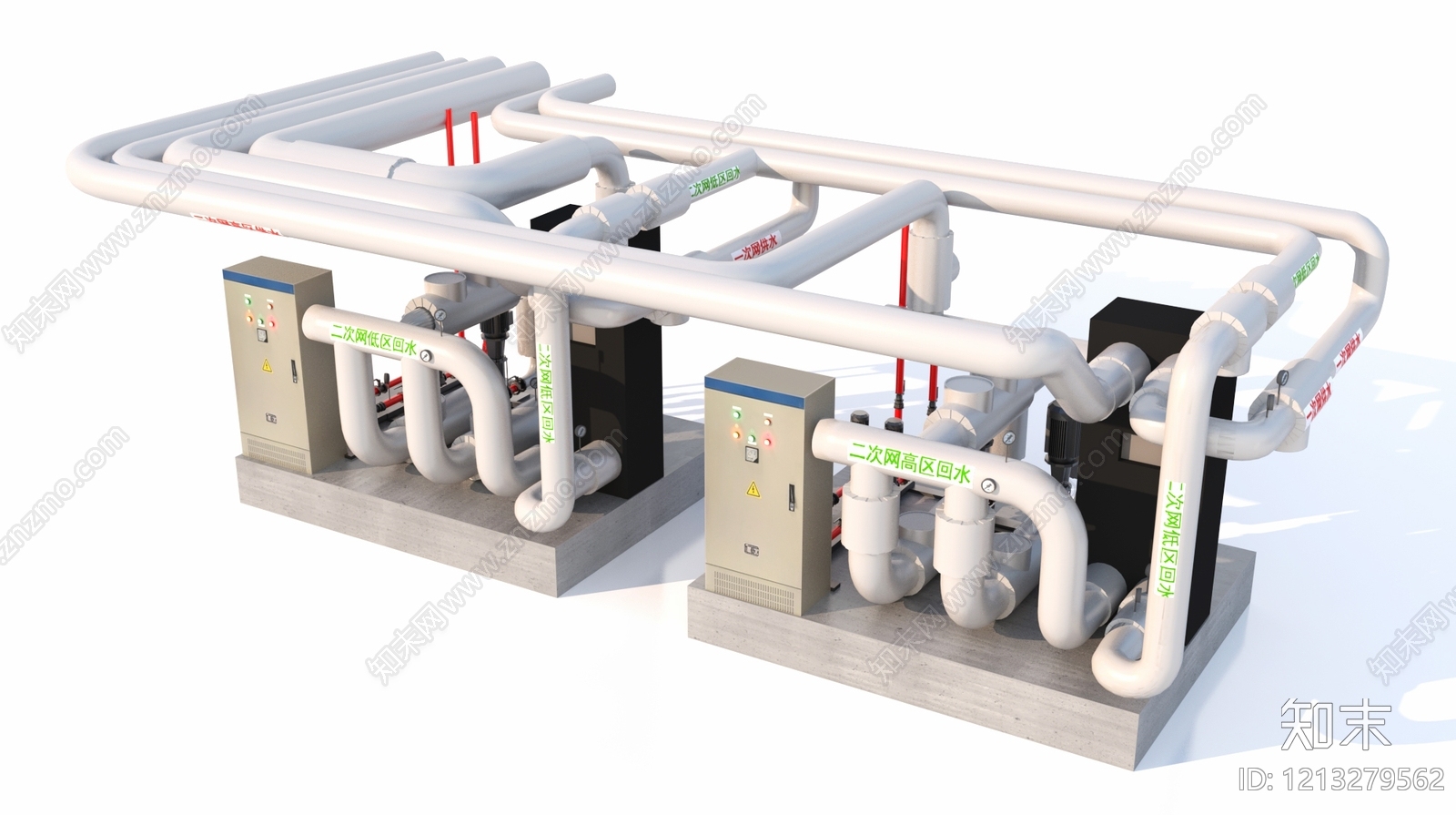 现代工业风管道3D模型下载【ID:1213279562】