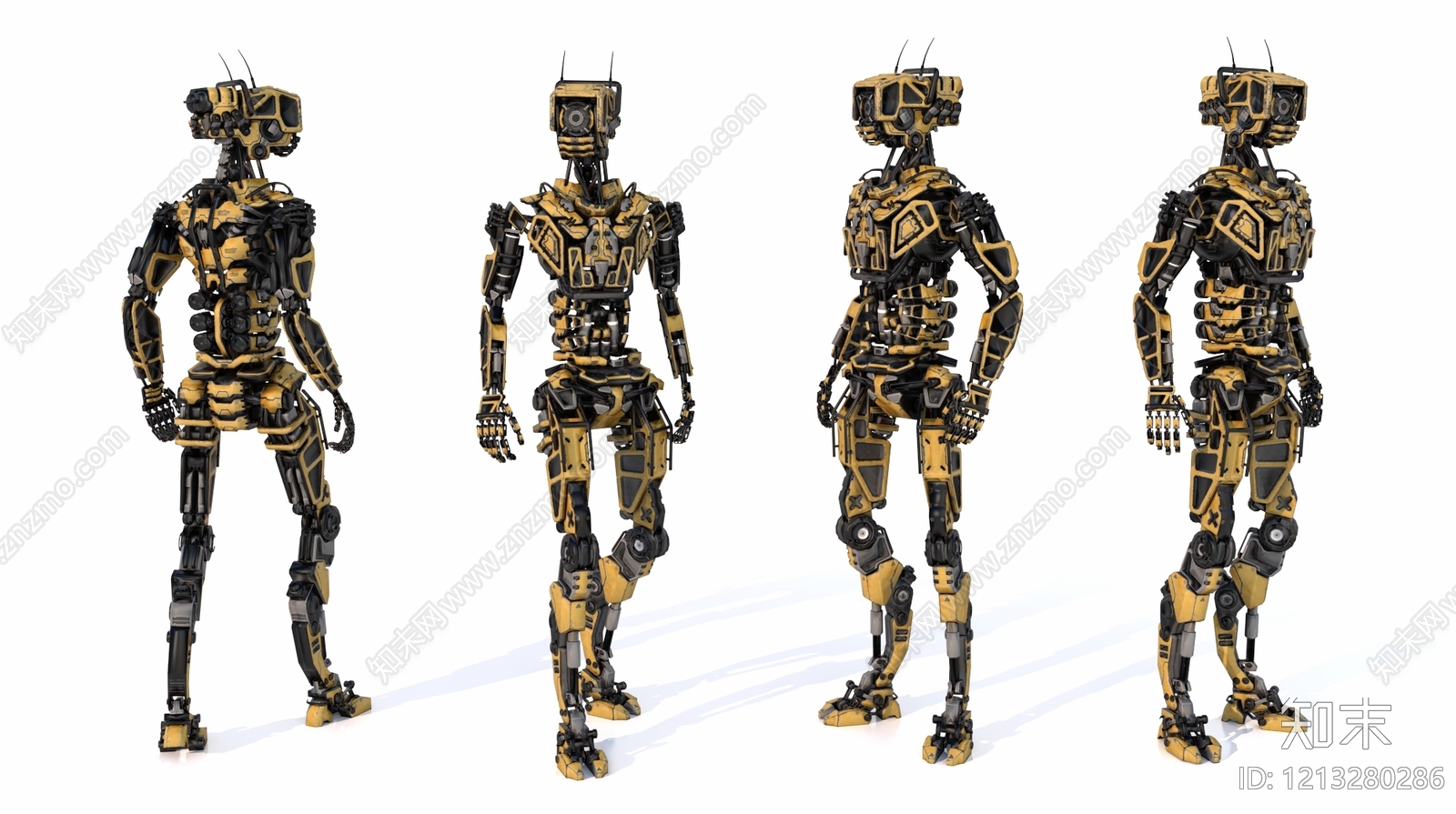 机械朋克虚拟人物3D模型下载【ID:1213280286】