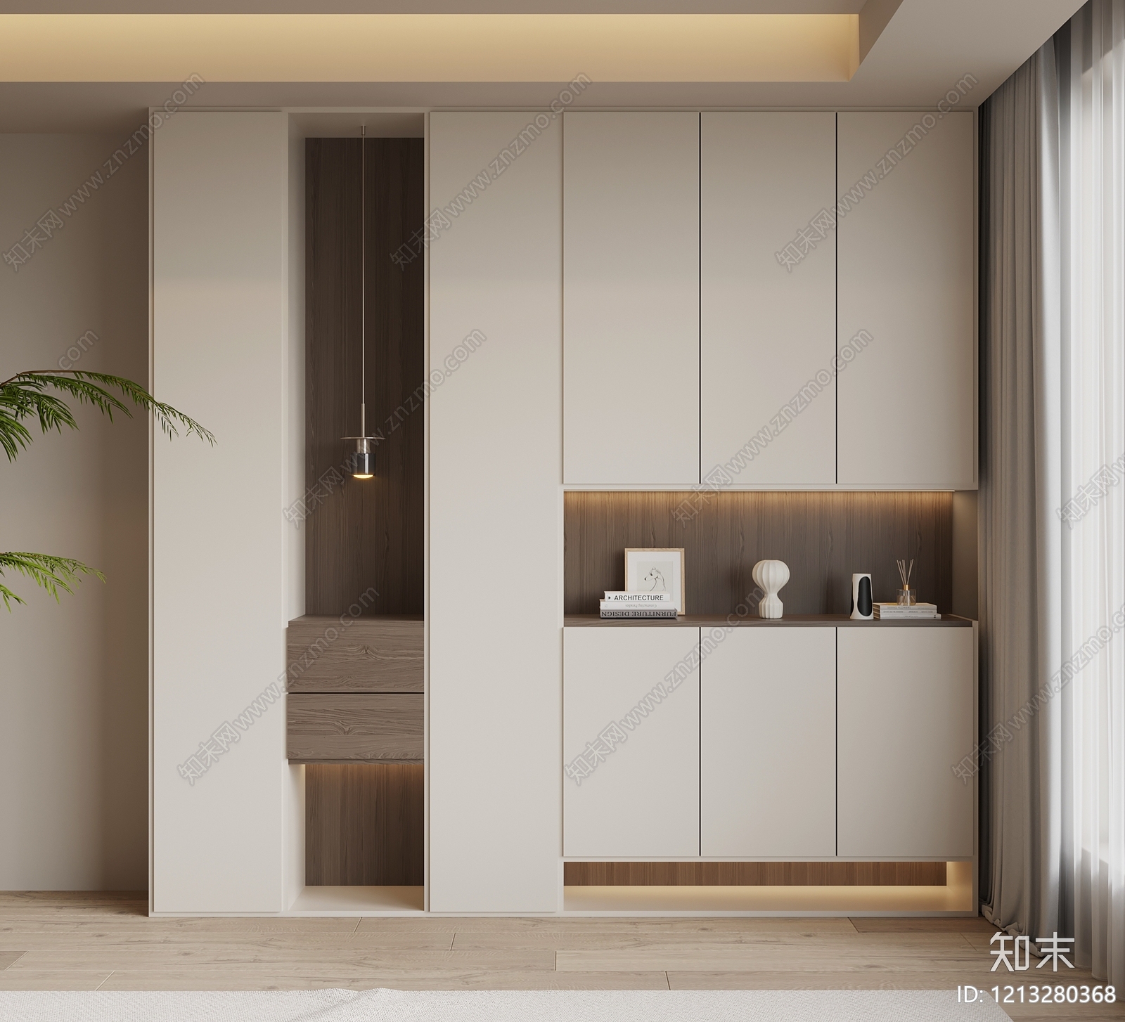 现代玄关柜SU模型下载【ID:1213280368】