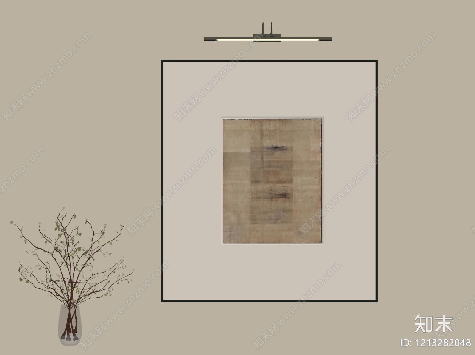 侘寂挂画SU模型下载【ID:1213282048】