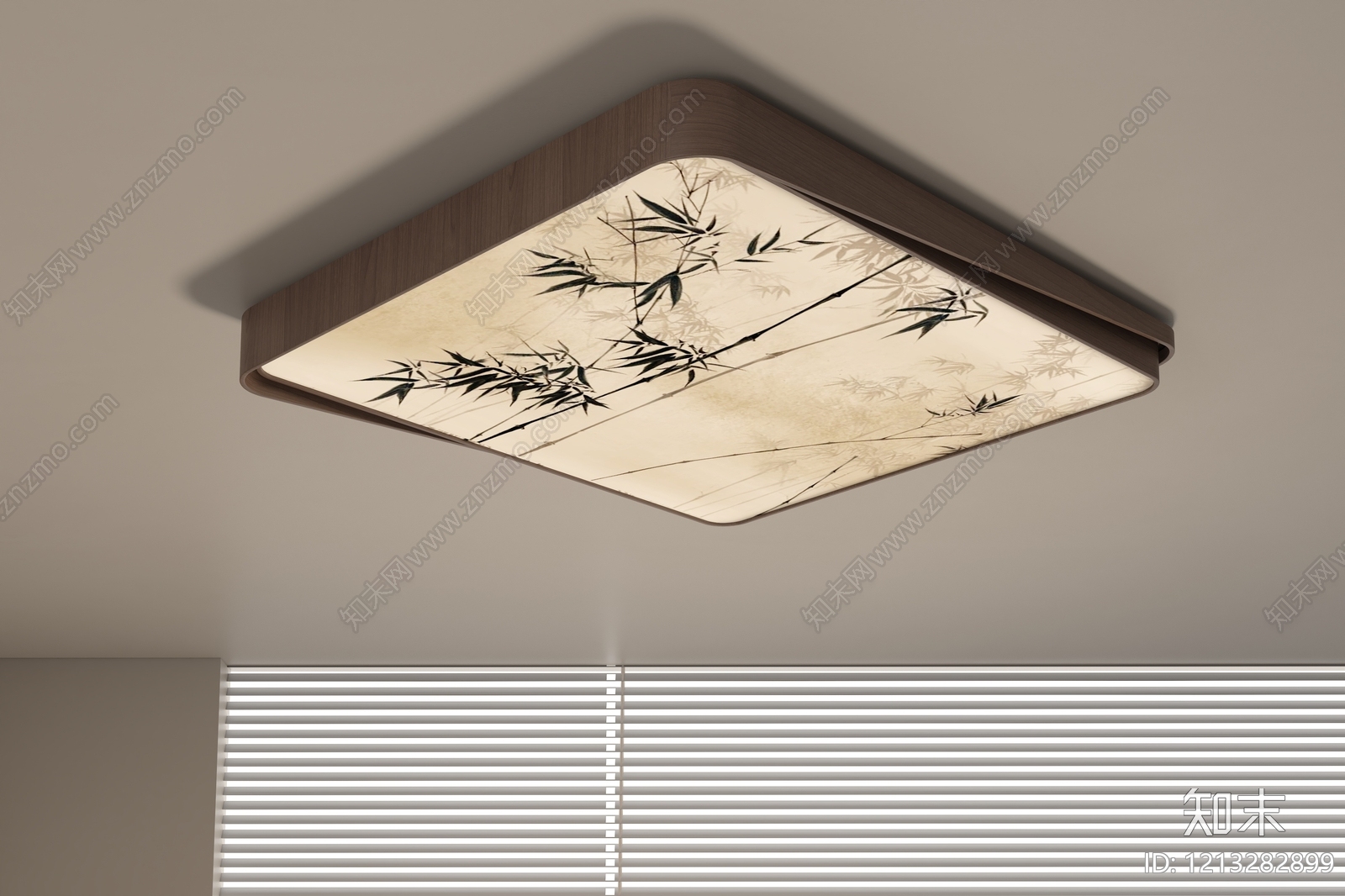 新中式客厅吸顶灯3D模型下载【ID:1213282899】