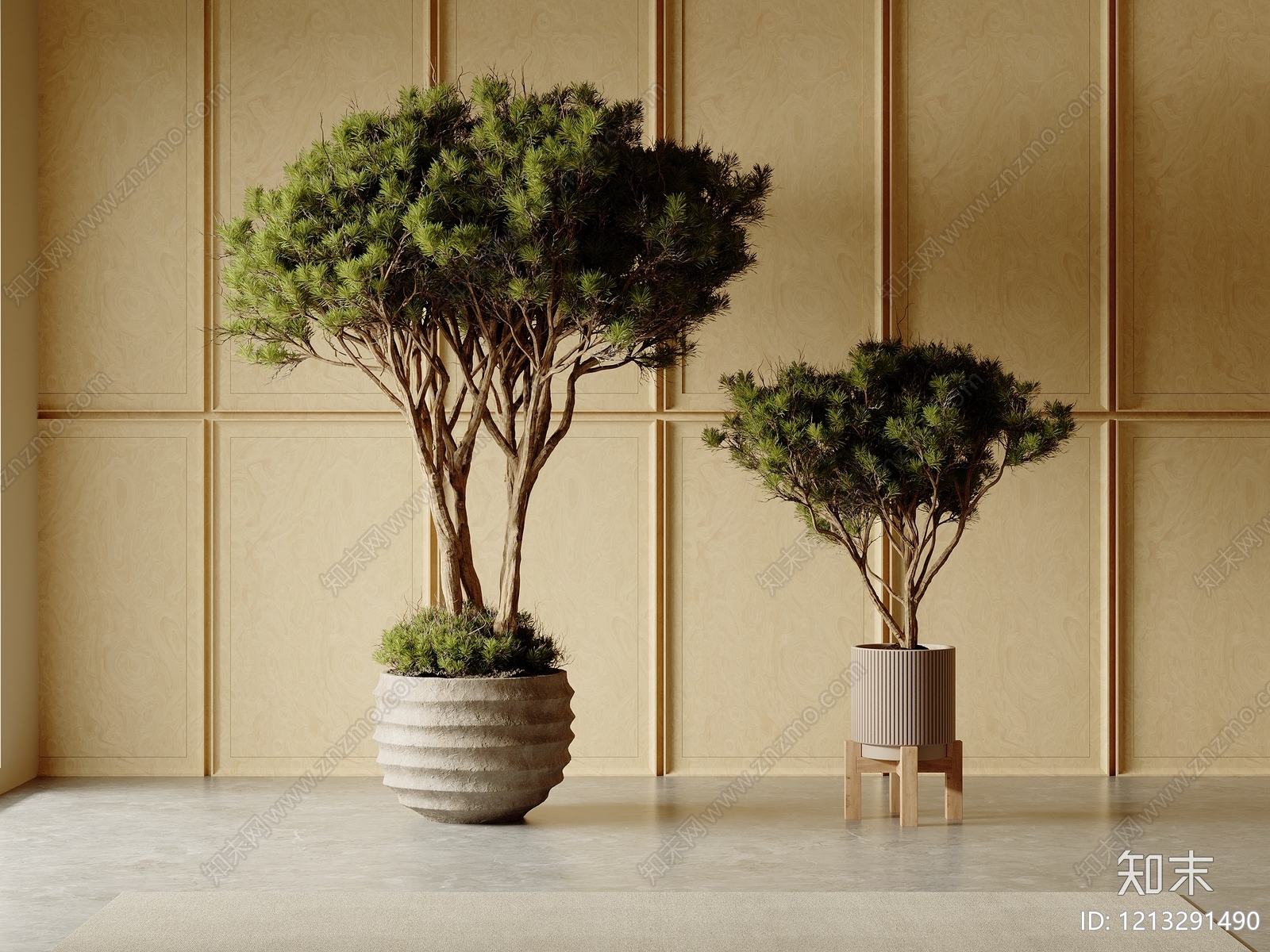 日式盆栽3D模型下载【ID:1213291490】