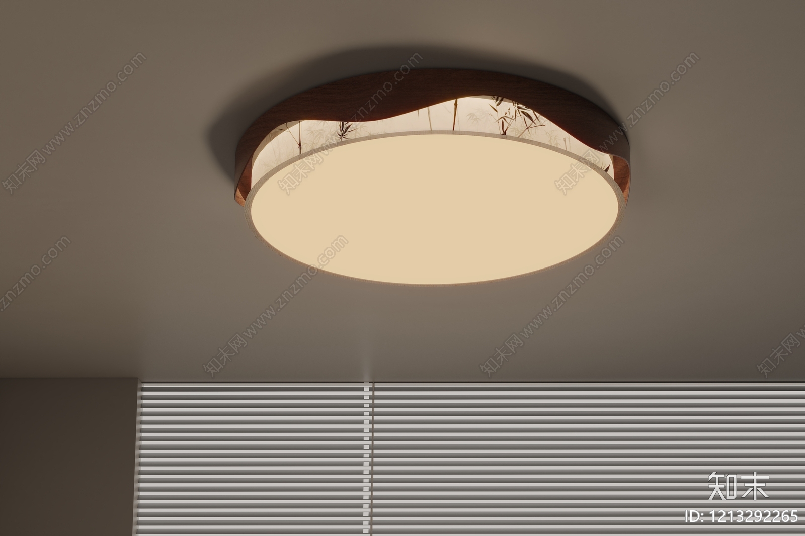 新中式卧室吸顶灯3D模型下载【ID:1213292265】