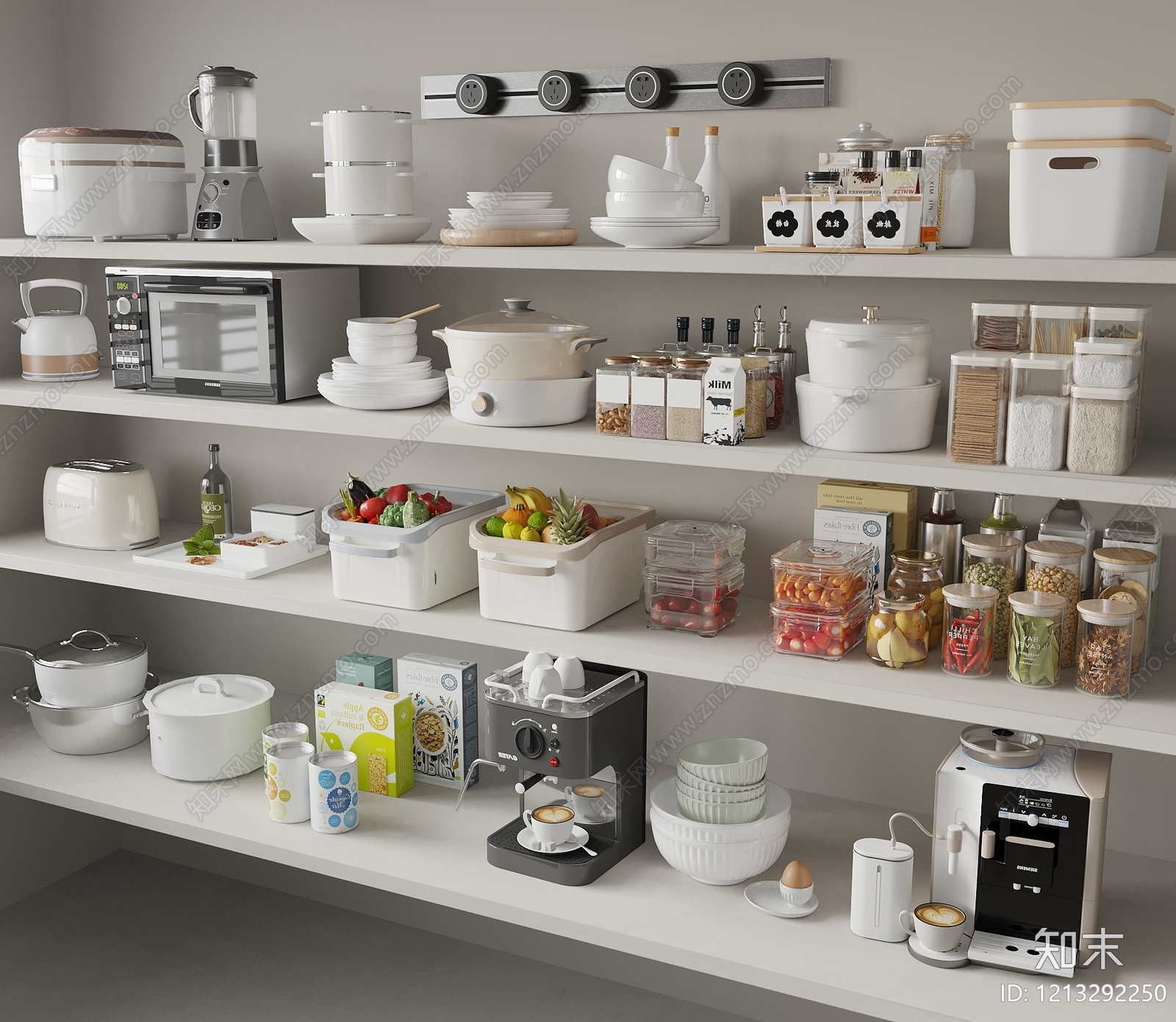 现代简约厨房用品3D模型下载【ID:1213292250】