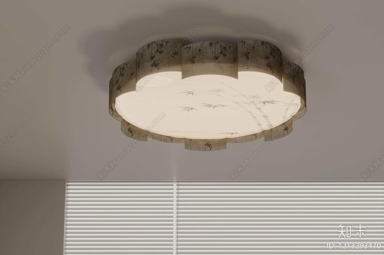 新中式吸顶灯3D模型下载【ID:1213293470】
