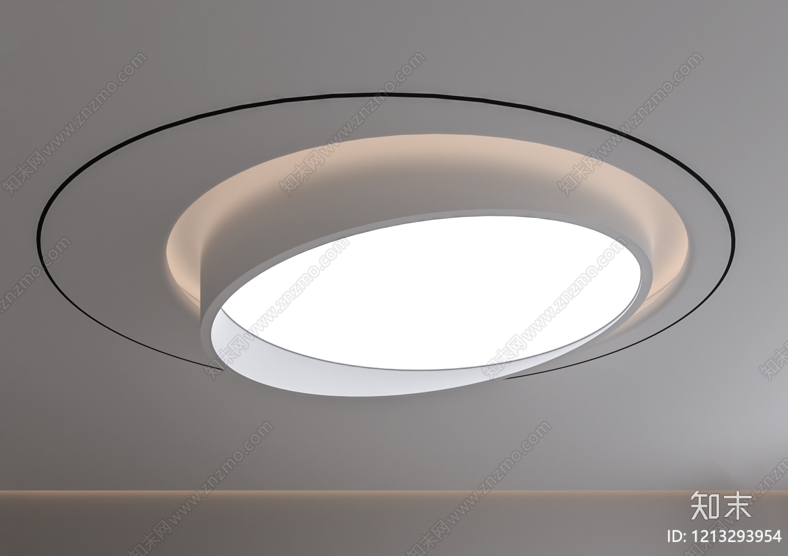 现代吊顶3D模型下载【ID:1213293954】