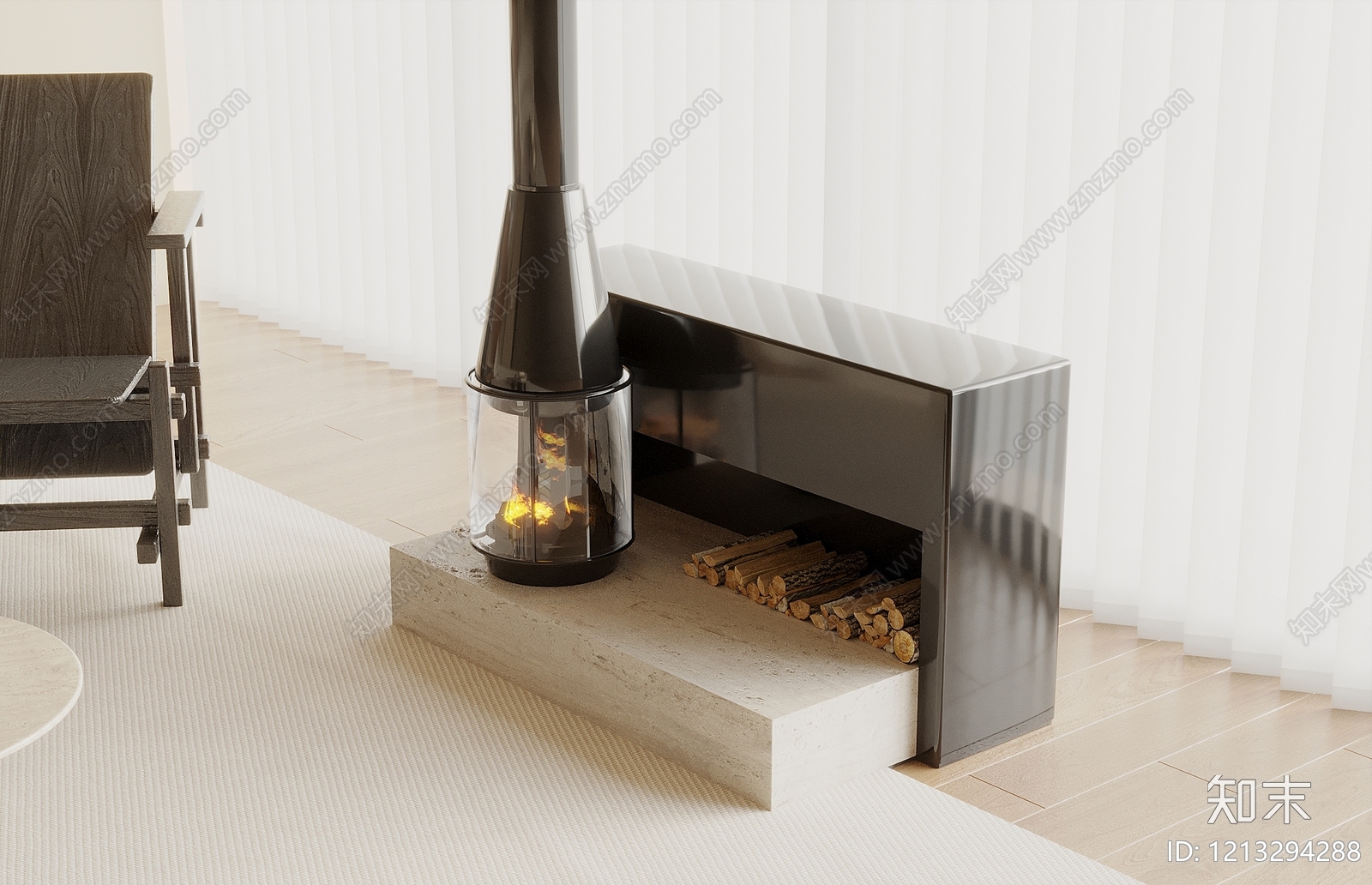 极简壁炉3D模型下载【ID:1213294288】
