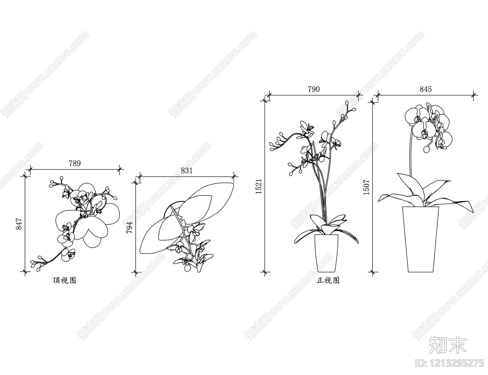 现代综合植物图库cad施工图下载【ID:1213295275】
