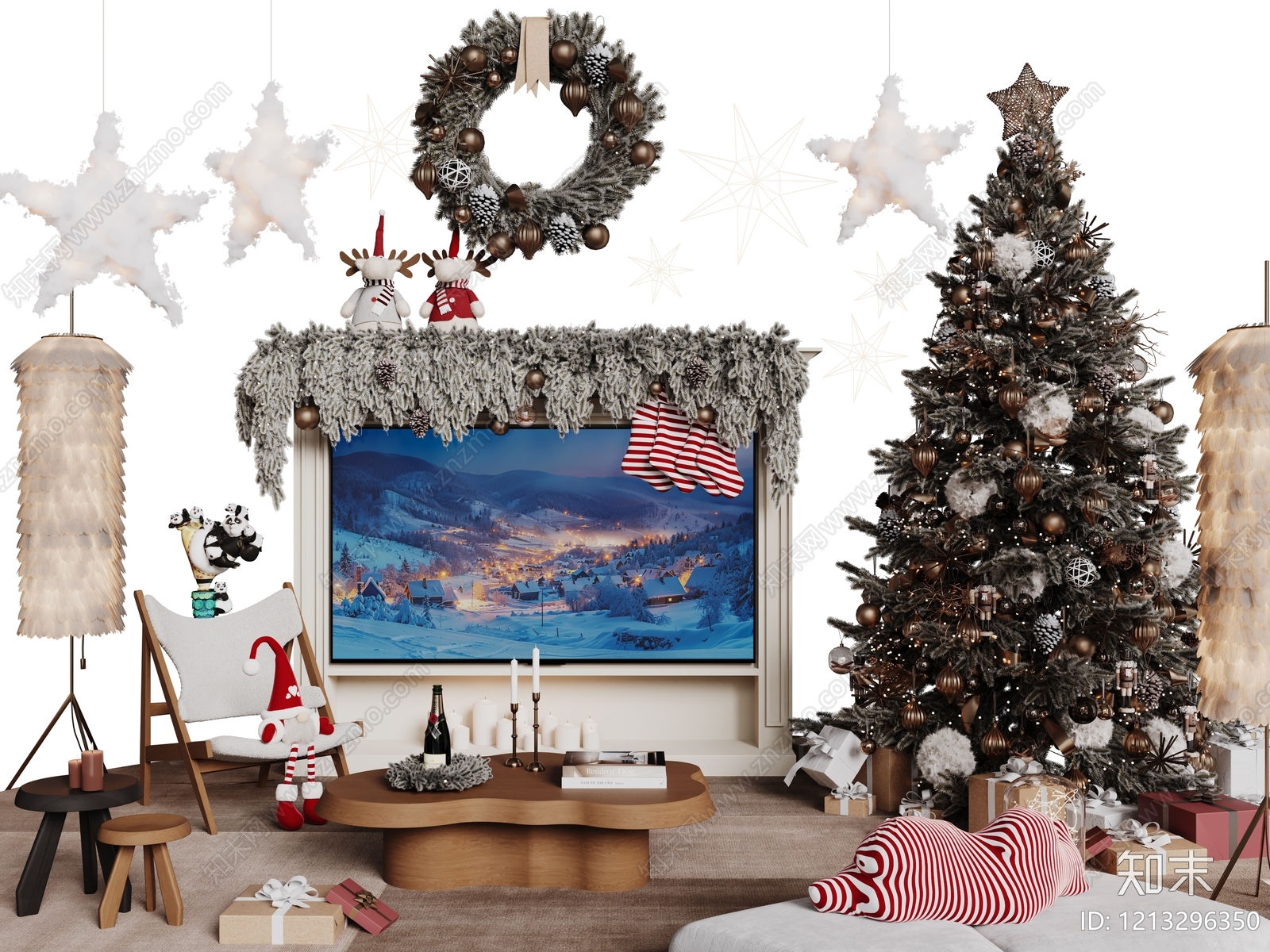 北欧万圣节美陈3D模型下载【ID:1213296350】