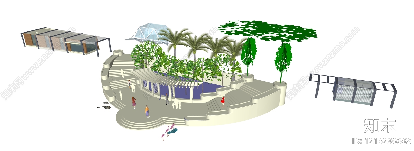 现代简约其他景观小建筑SU模型下载【ID:1213296632】