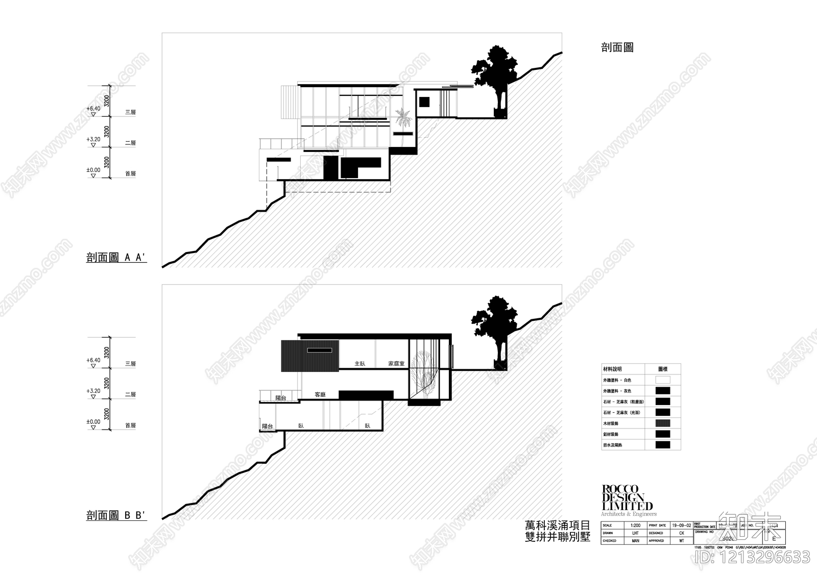 现代别墅建筑cad施工图下载【ID:1213296633】