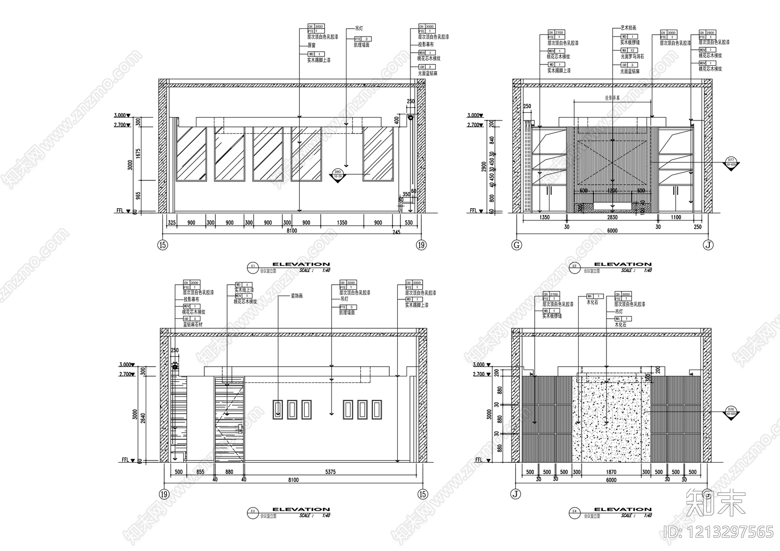 现代开放办公室施工图下载【ID:1213297565】