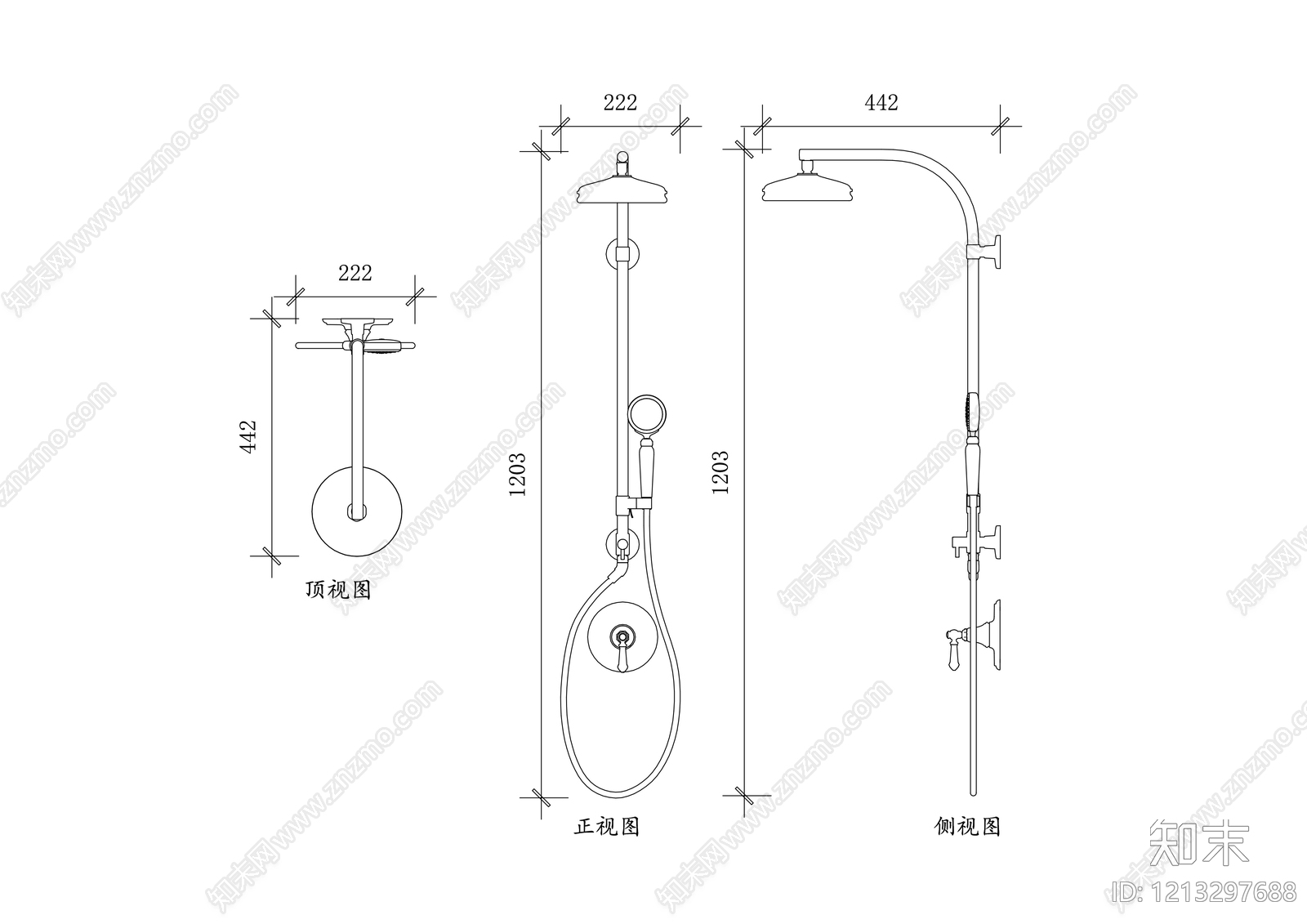 现代卫浴设施施工图下载【ID:1213297688】
