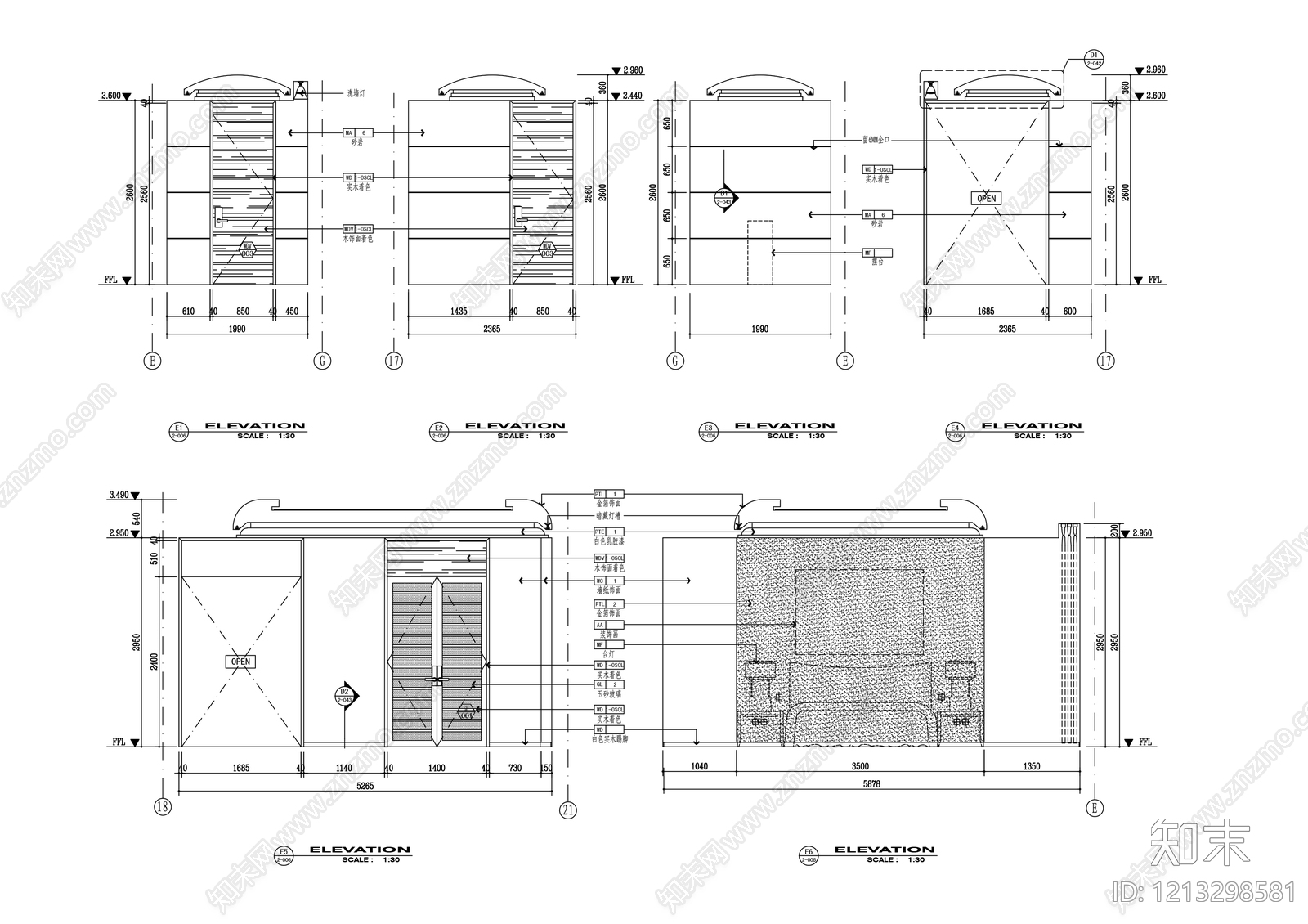 现代卧室施工图下载【ID:1213298581】