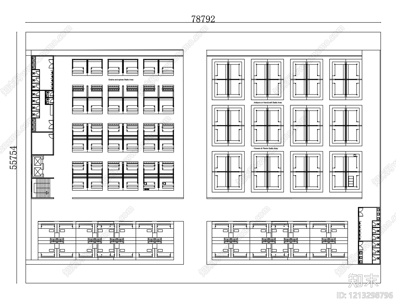 现代农贸市场施工图下载【ID:1213298796】
