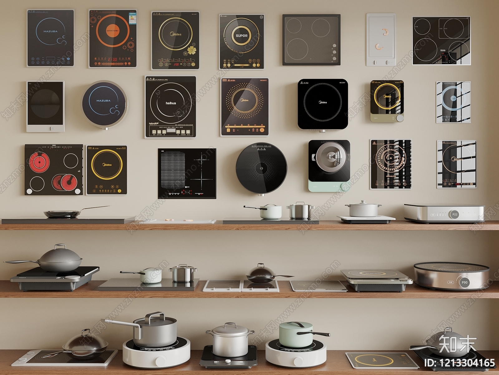 现代简约电磁炉SU模型下载【ID:1213304165】