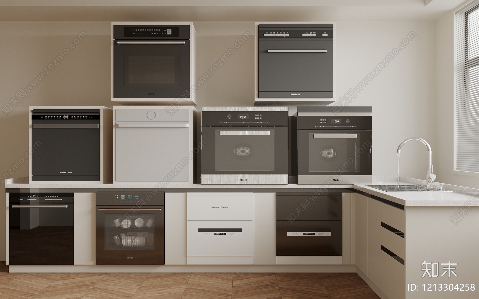 奶油风洗碗机SU模型下载【ID:1213304258】