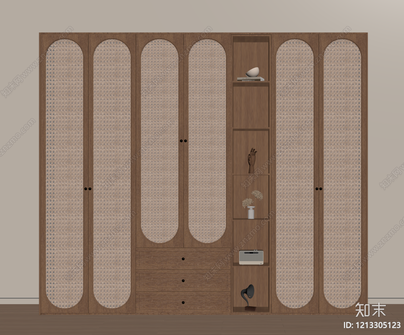 中古风衣柜SU模型下载【ID:1213305123】
