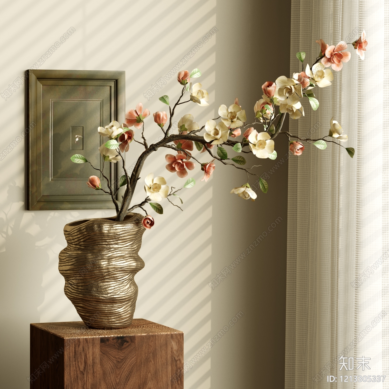 新中式花艺3D模型下载【ID:1213305337】