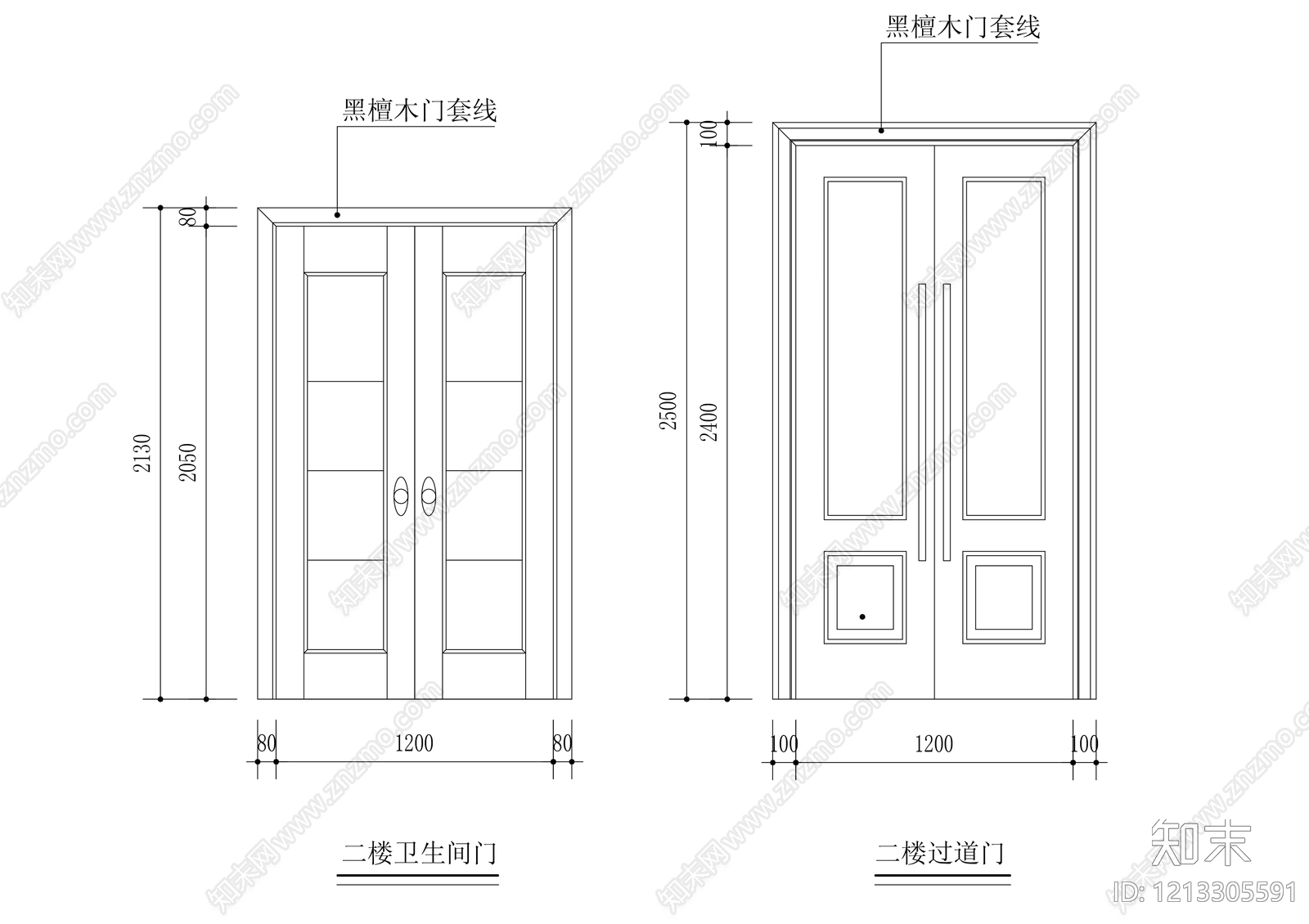现代门cad施工图下载【ID:1213305591】