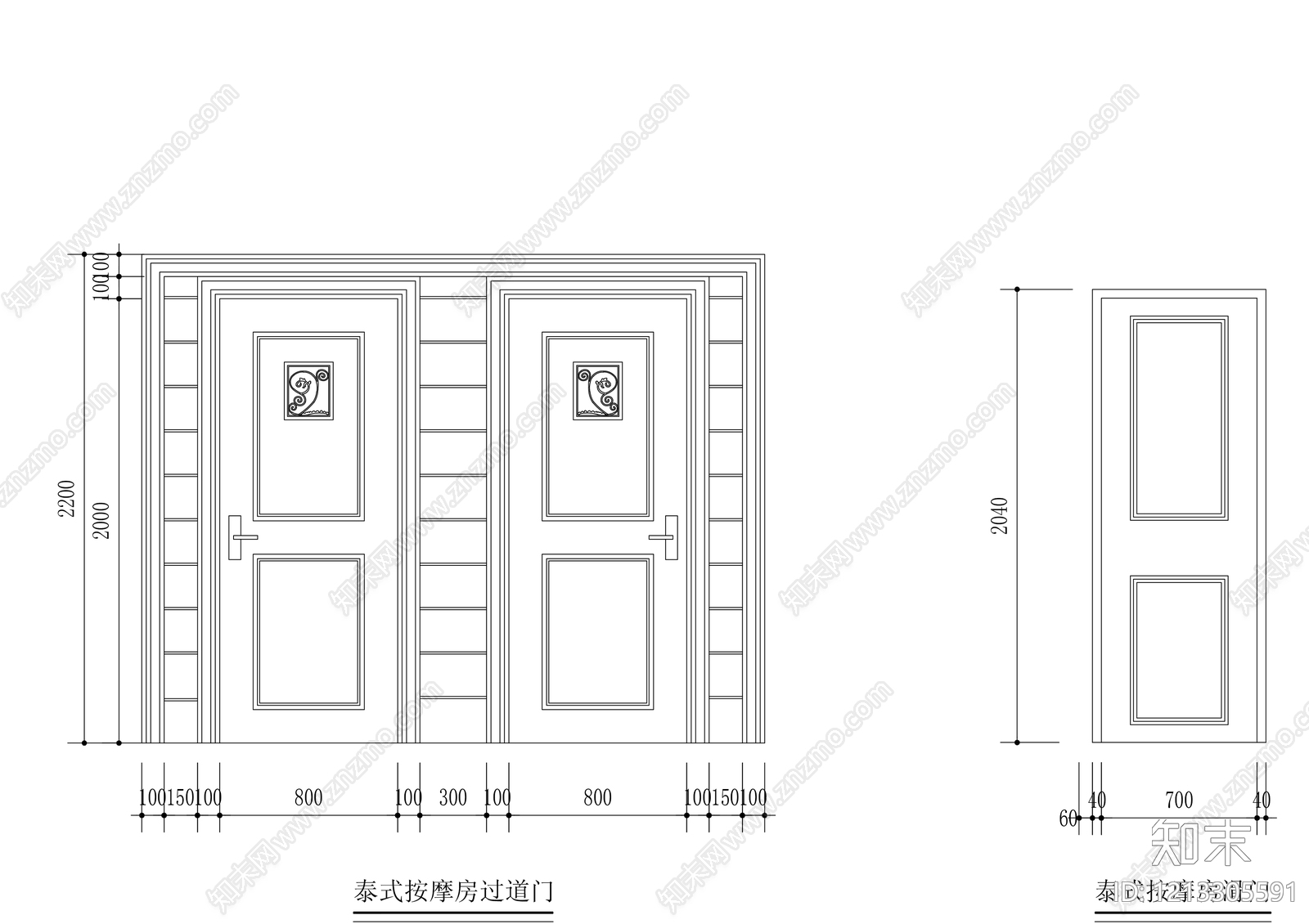 现代门cad施工图下载【ID:1213305591】