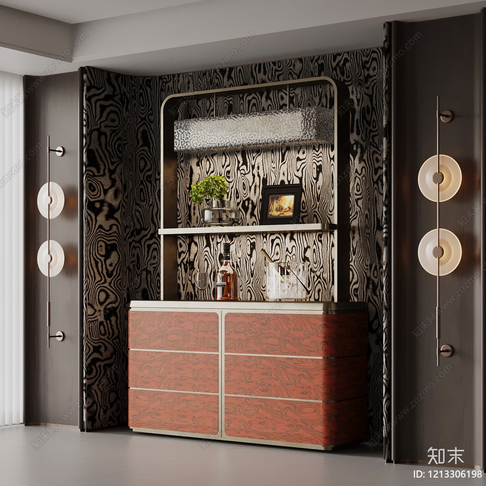 意式轻奢玄关3D模型下载【ID:1213306198】