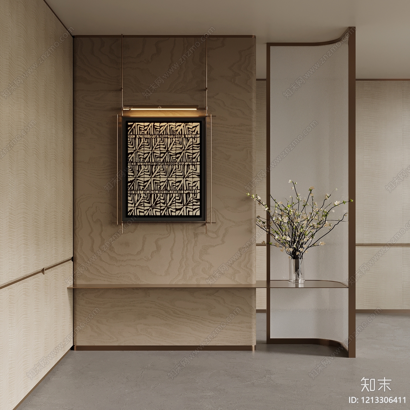 新中式玄关3D模型下载【ID:1213306411】