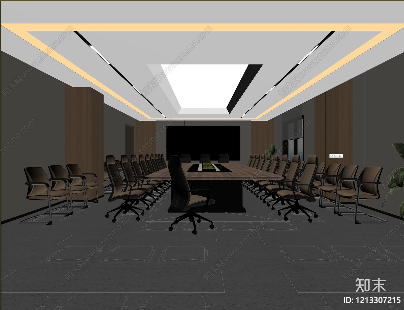 现代简约会议室3D模型下载【ID:1213307215】