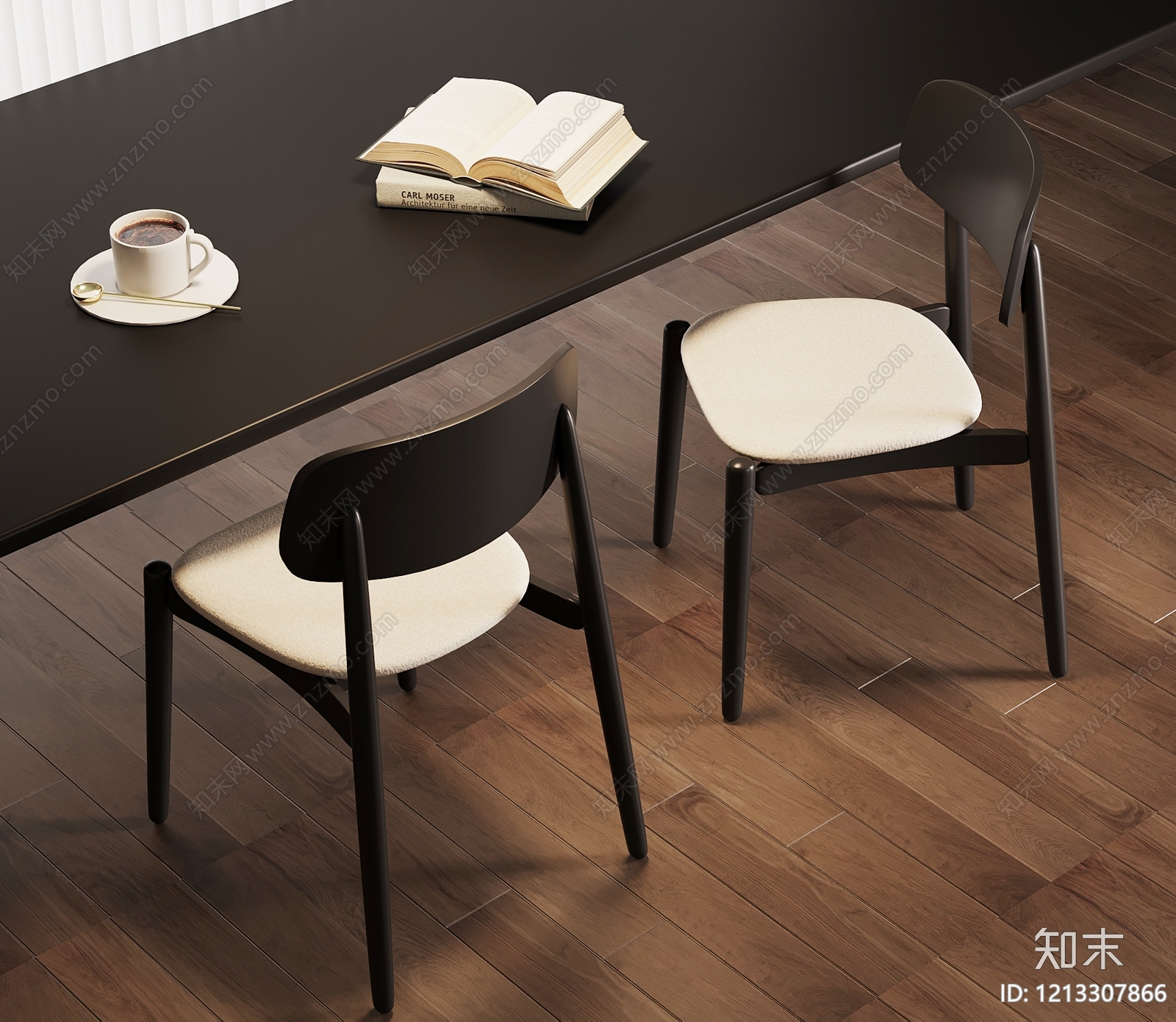 现代简约餐桌椅3D模型下载【ID:1213307866】