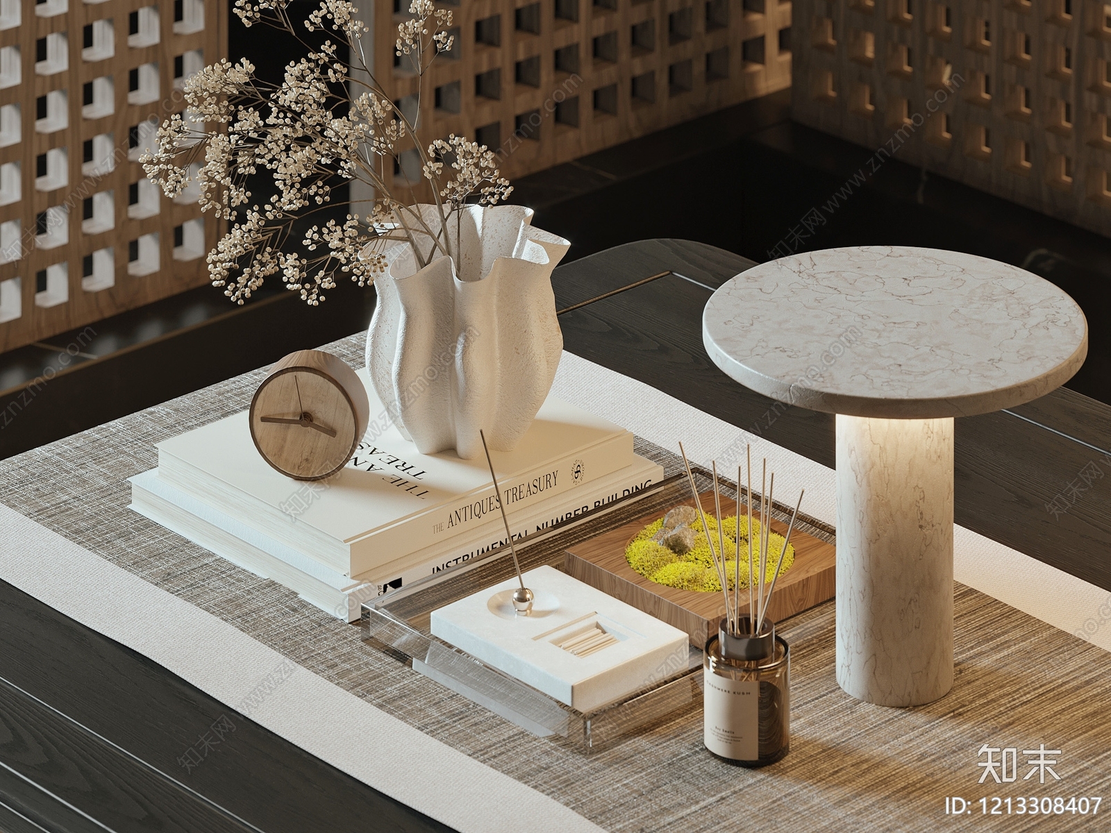 新中式摆件组合3D模型下载【ID:1213308407】