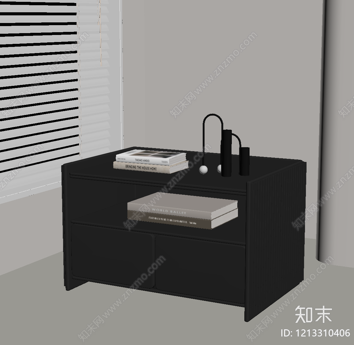 现代床头柜SU模型下载【ID:1213310406】