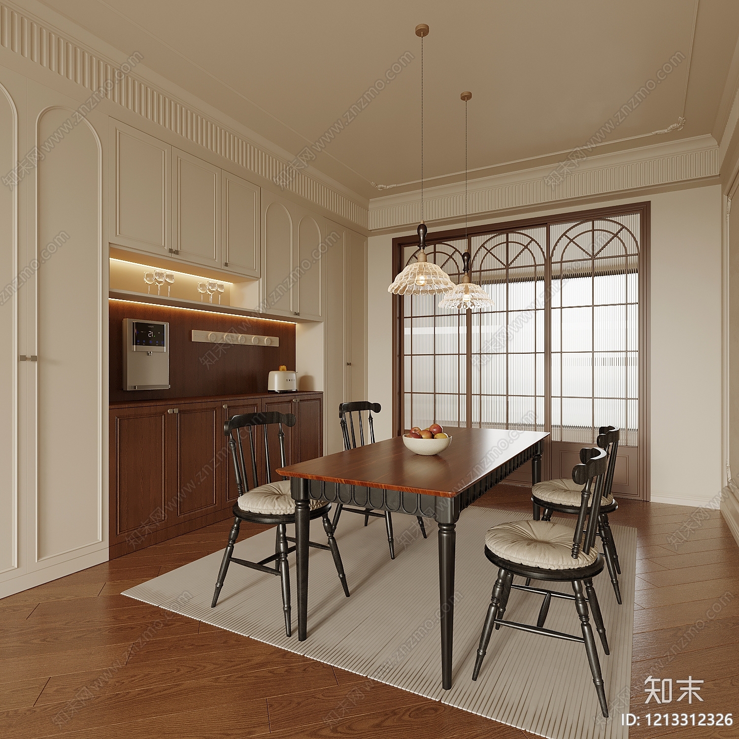中古风家居餐厅3D模型下载【ID:1213312326】