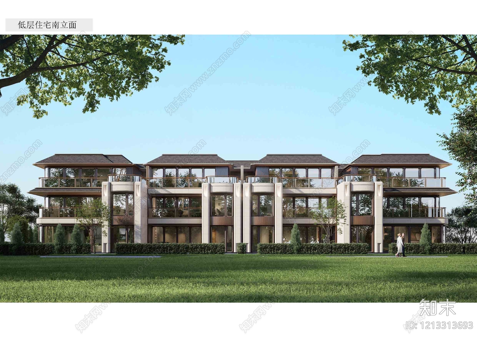 现代法式别墅建筑下载【ID:1213313693】