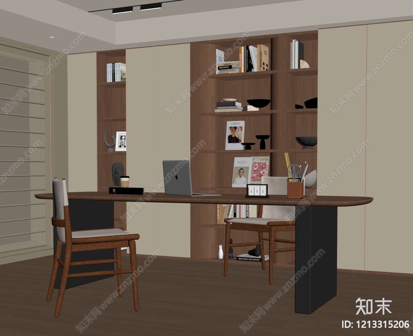 中古书房SU模型下载【ID:1213315206】