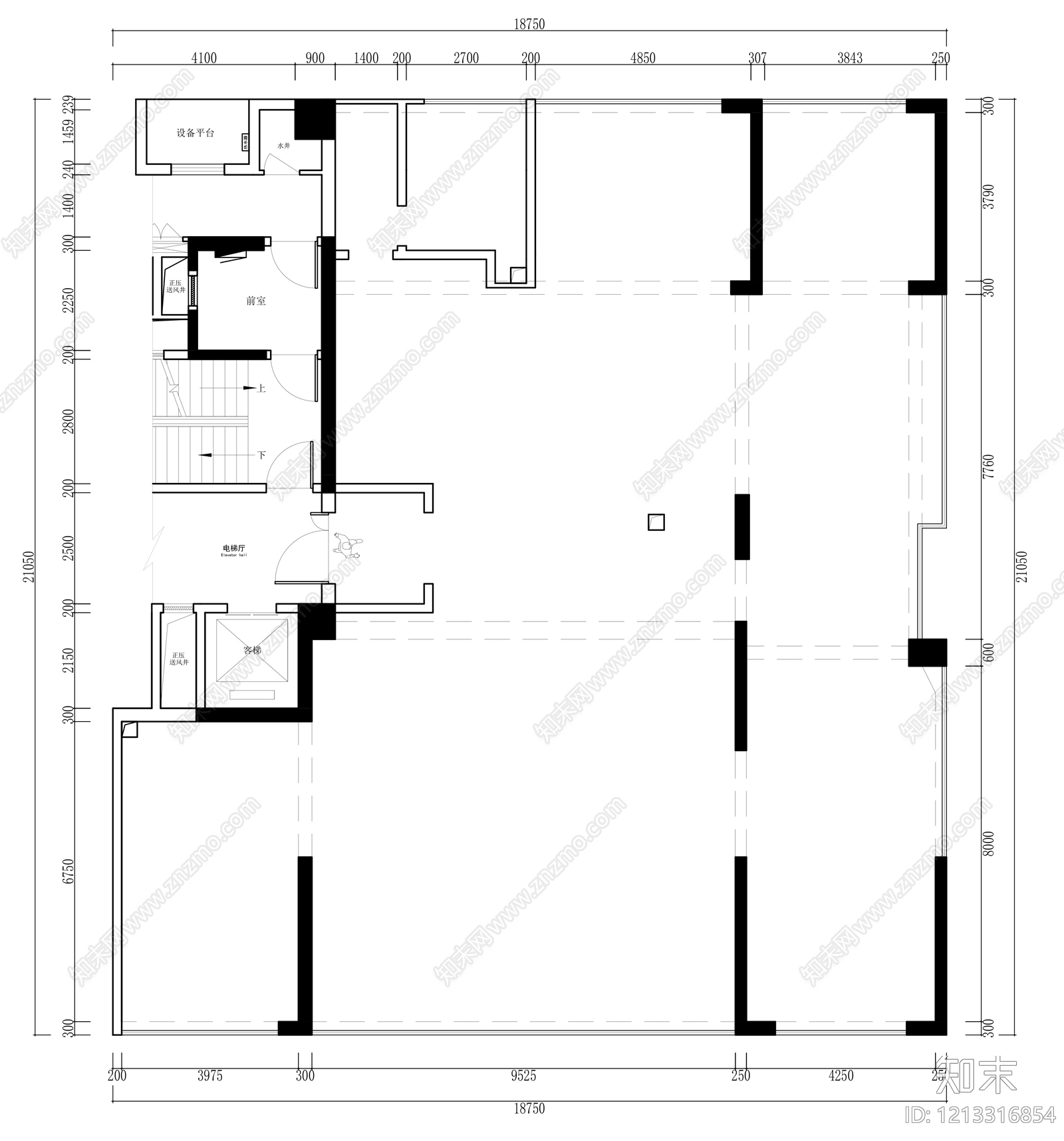 大平层cad施工图下载【ID:1213316854】
