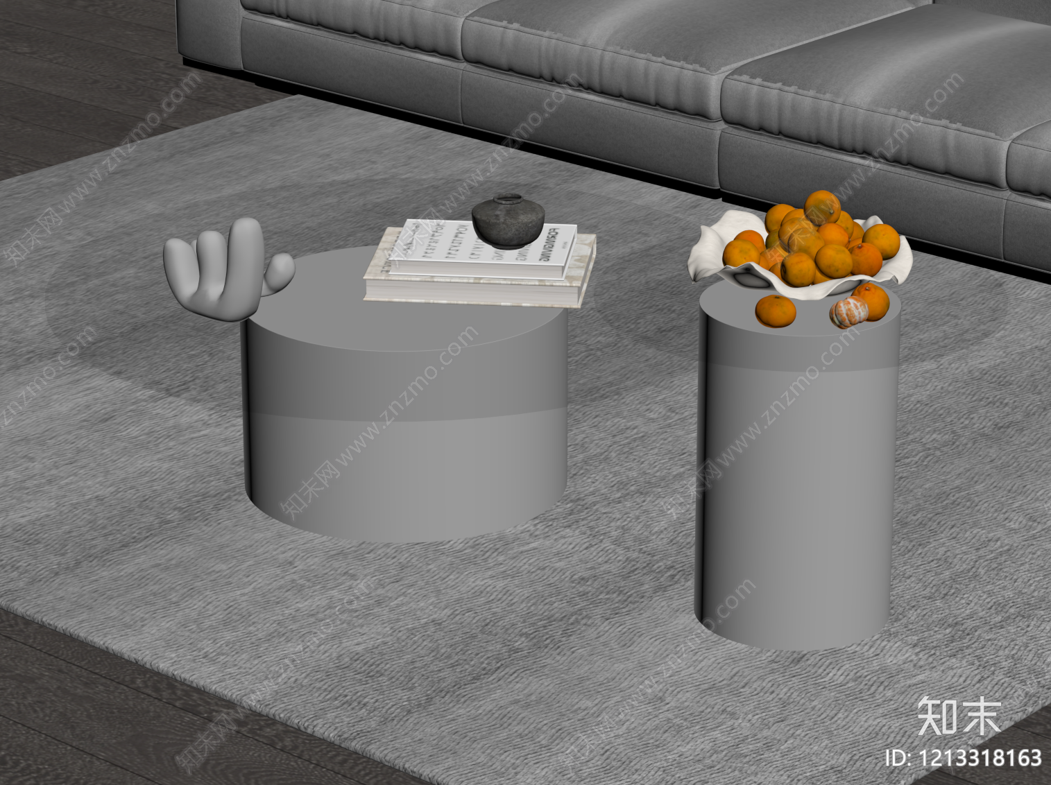 现代茶几SU模型下载【ID:1213318163】