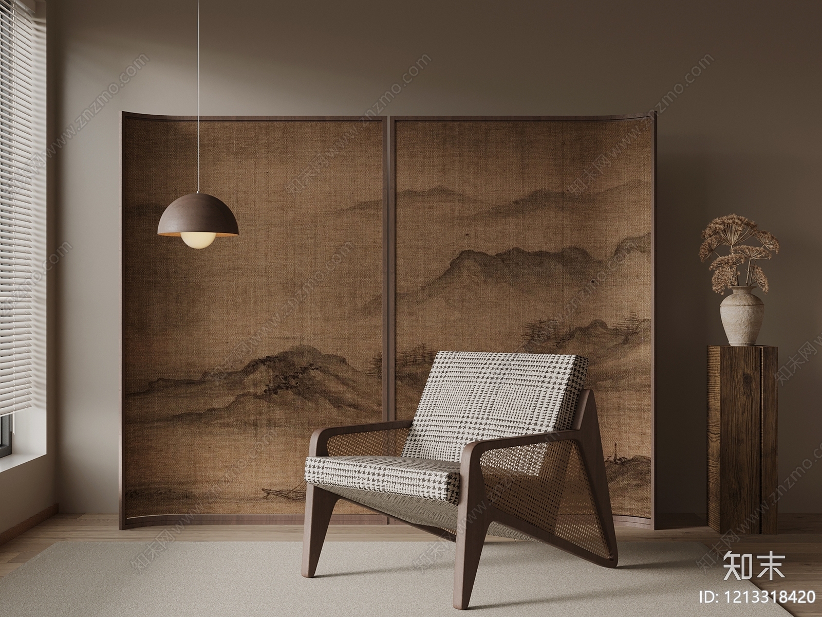 新中式休闲椅SU模型下载【ID:1213318420】