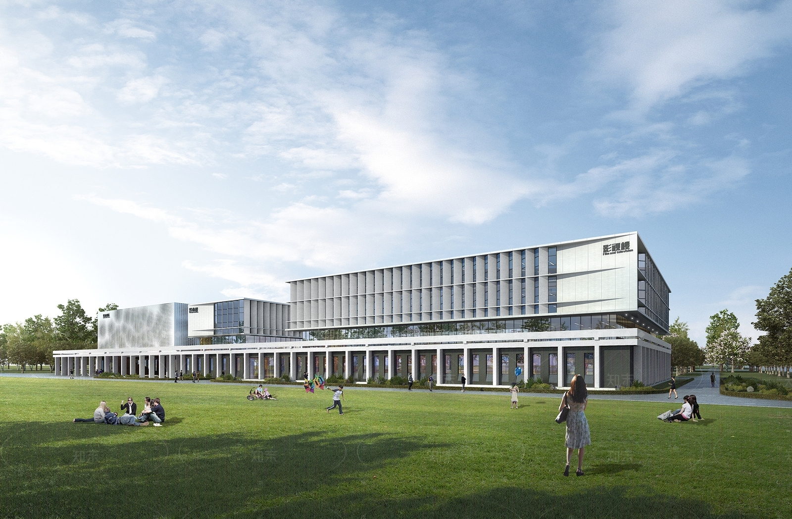 现代简约学校外观3D模型下载【ID:1213321321】