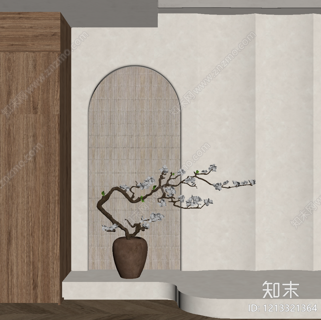 侘寂风花瓶SU模型下载【ID:1213321364】