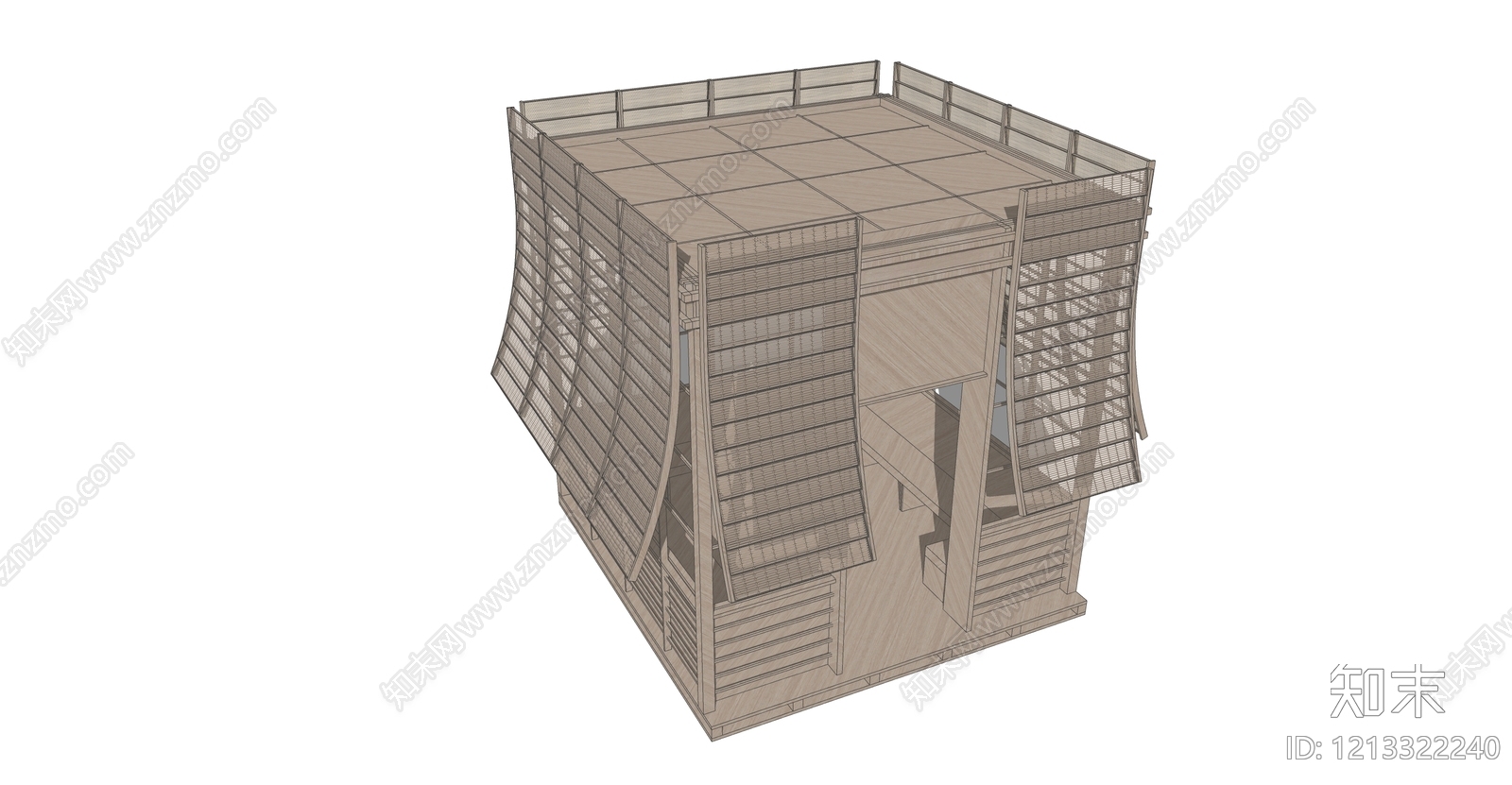 新中式小公建SU模型下载【ID:1213322240】